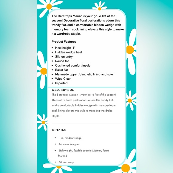 🆕 BNIOB• Baretraps Mariah Flats with Memory Foam in Caramel ~ Women’s ~ Leather - Picture 9 of 16